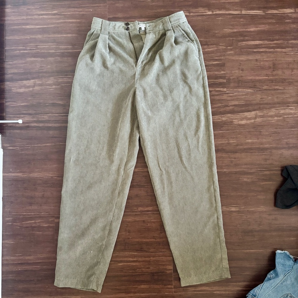Madewell Olive Corduroy Pants | Size 0 | Barely Worn